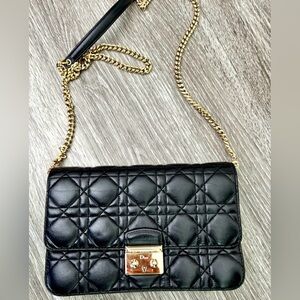 Dior Black WOC Crossbody Bag with Gold Chain